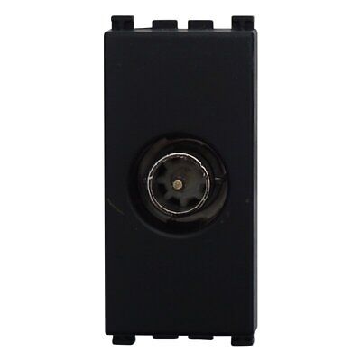ETTROIT Connettore Presa TV Passante Maschio Colore Nero Compatibile Con Vimar
