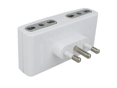 Adattatore Quadruplo Spina Grande 16A Con 4 Prese Bipasso 10/16A 2P+T Bianco SK