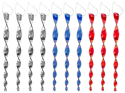 10 Pezzi Girandole Spaventa Uccelli Asta Repellente Riflettente Spirale
