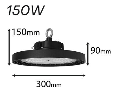 Faro Led Industriale UFO 150W 160lm/W 24000 LM Neutro 4000K IP65 90 Gradi Disco