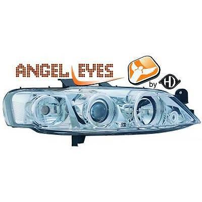 Coppia fari fanali anteriori TUNING VECTRA 99-02 chrome con anelli ANGEL E