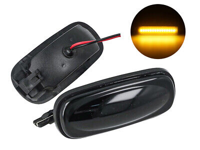 Kit Freccia Laterale a Led Side Marker Lente Nero Fume Luce Arancione Per Land