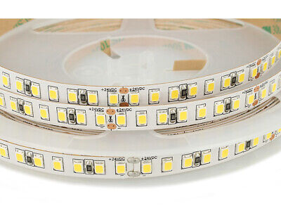 24V Bobina Led Da 10 Metri IP20 3000K 12W/M 1600 smd 2835 2000 LM/M Passo 8mm