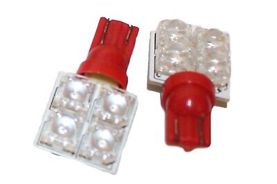 Coppia 2 Lampade Led T10 Con 4 F5 Flux Laterale Colore Rosso Red 12V 0,2W <p>