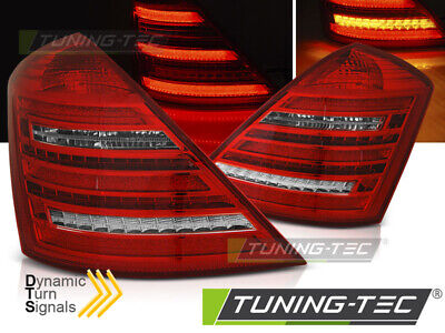 LED TAIL LIGHTS RED WHITE SEQ W222 LOOK fits W221 S-KLASA 05-09