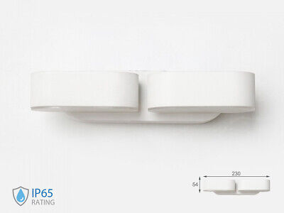 Applique Lampada LED da Muro Ovale 12W 3000K Carcassa Bianca con Doppia Testa