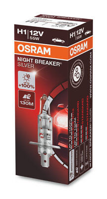 1 Lampada Lampadina Luce OSRAM NIGHT BREAKER [SILVER] H1 (P14.5s) 12V 55W +130M