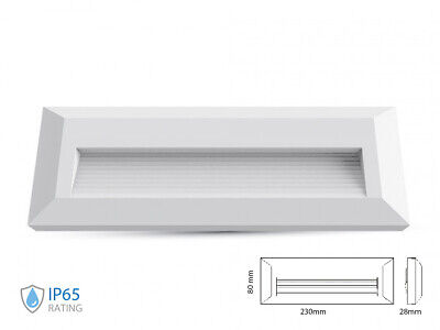Faretto Luci Led Segnapasso Rettangolare Carcassa Bianca 3W Neutro 4000K IP65 M
