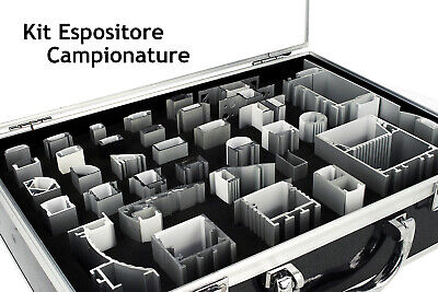 Kit Espositore Campioni Profilati Alluminino e Diffusore Con Valigetta Totale 3