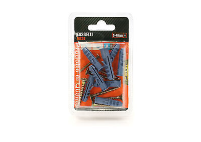 Kit 8 pcs Tasselli &Oslash;8x40mm Con Viti 5x40mm <ul><li>Kit Ø8x40mm