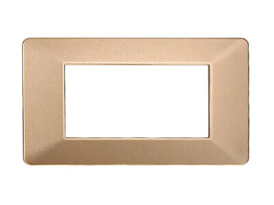 ETTROIT Placca Plastica Serie Starlight 4P Colore Oro Compatibile Con Vimar