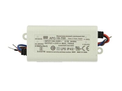 Led Driver CC MeanWell APC-16-700 Trasformatore 700mA 9V-24V DC 16W Corrente