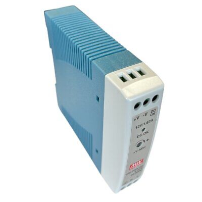 MeanWell MDR-20-12 Trasformatore Rotaia Industriale 12V 20W 1,67A Barra Guida