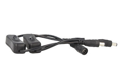 2 PZ Interruttore ON OFF Colore Nero Con Connettore Presa Femmina DC e Spina Mas