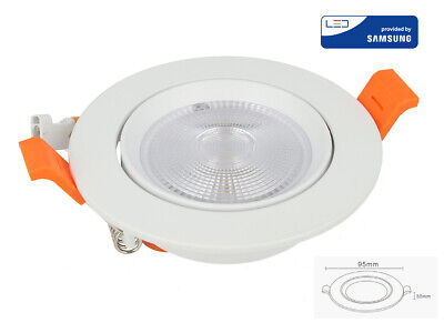 Faretto Led Da Incasso Orientabile 10W Cob Freddo 6400K Diametro 95mm Foro 80mm