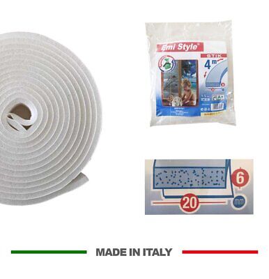4 Metri Parafreddo Adesivo in Spugna Per Porte e Finestre 20X6mm Made Italy