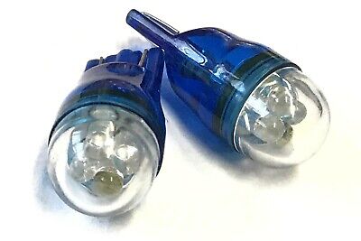 Coppia 2 Lampade Led T10 Con 4 F3 Cappuccio Tondo Colore Blu Blue 12V 0,2W <p>