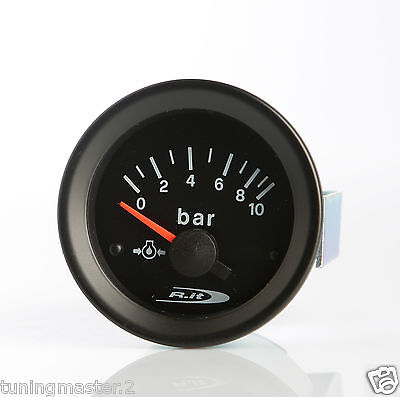 Calibrador de Presión Herramienta Road Italia VDO Aceite 0-10 BAR 52mm Negro +