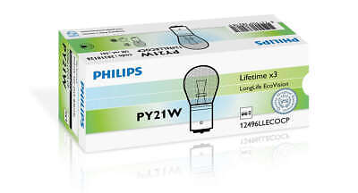 LOTTO DI 10 PEZZI Philips PY21 LongLife EcoVision 12V21W BAU15s CP