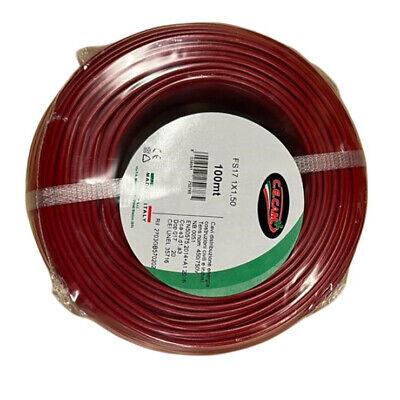 100mt Cavo Elettrico FS17 450/750V Unipolare 1X1.5mm Colore Rosso Made In Italy