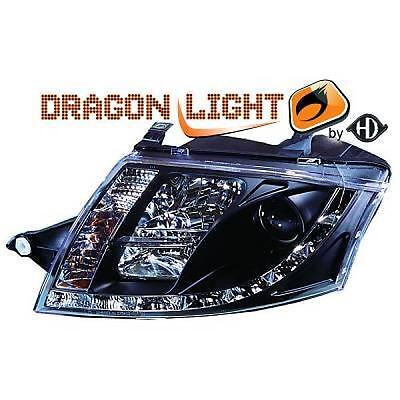 Coppia fari anteriori Tuning TT 98-05 NERI Dayline Dragon LED H7/H1 R.ELETT