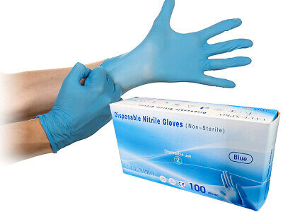 100 Guanti Nitrile Taglia M Senza Polvere Lattice NON Sterile Mono Uso Colore