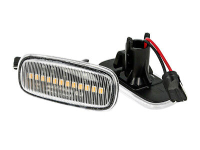 Kit Freccia Laterale a Led Side Marker Lente Trasparente Luce Arancione Per