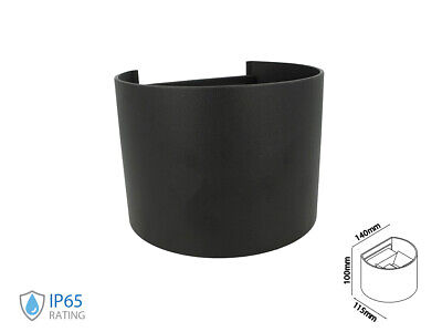 Applique Led Da Parete Bryana 6W 3000K Carcassa Nera Circolare IP65 Doppio