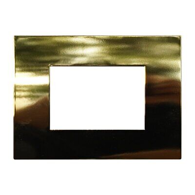 ETTROIT Placca Plastica Serie Venus 3P Colore Oro Lucido Compatibile Con Vimar