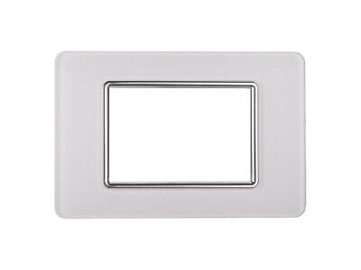ETTROIT Placca In Vetro Serie Starlight 3P Colore Bianco Compatibile Con Vimar