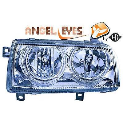 Coppia Fari Fanali Anteriori Tuning VENTO 92-98 chrome con anelli ANGEL EYES