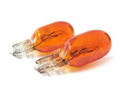 Blister 2 Lampade Alogena T10 WY5W 12V 5W Amber Arancione Zoccolo Vetro