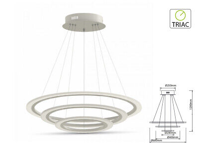 Lampada Led A Sospensione Rotonda Slim Tripli Anelli Diametro 600mm 400mm 200mm