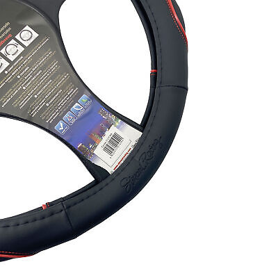 Coprivolante Pretty black Ecopelle nera inserti rossi per volanti diametro