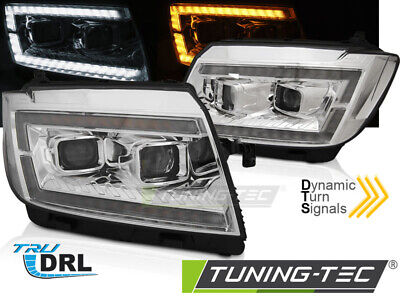 HEADLIGHTS TUBE LIGHT CHROME DRL SEQ fits CRAFTER II 2017-