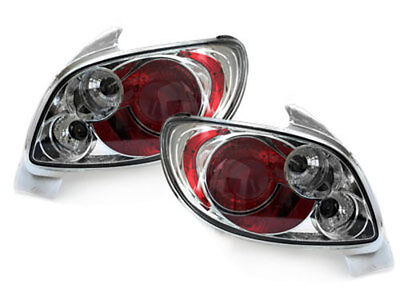 Coppia fari fanali posteriori TUNING 206 98-05 3/5 porte CROMATI