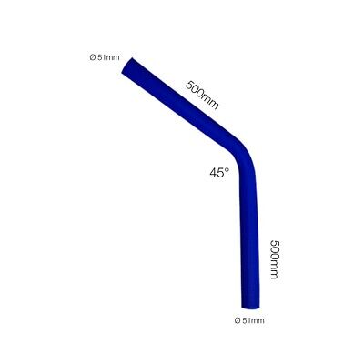 Curva blu 45°Manitor id.51mm l.500mm silicone rinforzato a 4 strati