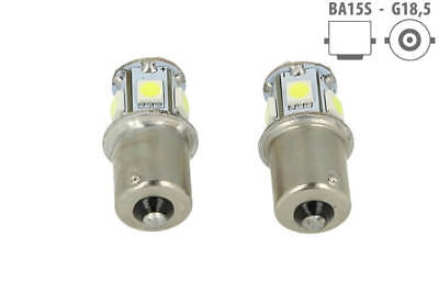 2 Lampade Led Canbus BA15S G185 R5W Colore Giallo Arancione Piedi Dritti (24V)
