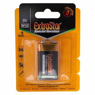 <ul><li>Pila Batteria 6F22 9V 340mAh MN1604 Super Alcalina Extrastar Confezione