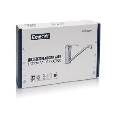 Kit Rubinetto Cucina Bocca Bassa Appogio Su Lavello Misura 105x240mm Argento