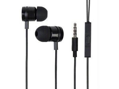 Auricolari analogici  con Filo Jack 3,5mm Cuffia Microfono Cavo 1,2M Nero