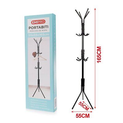 Attaccapanni da Terra Appendiabiti 55*55*160cm Verticale In Metallo 3 Livelli
