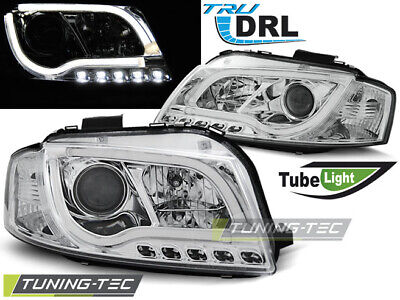 HEADLIGHTS TUBE LIGHT DRL CHROME fits A3 8P 05.03-03.08