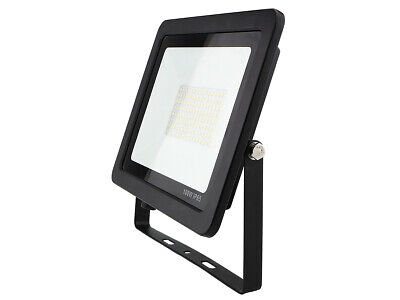Faro Led Flood Light Slim 100W IP65 Bianco Neutro Carcassa Nera Sensore PIR