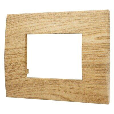 ETTROIT Placca Plastica Serie Venus 3P Colore Legno Scuro Compatibile Con Vimar