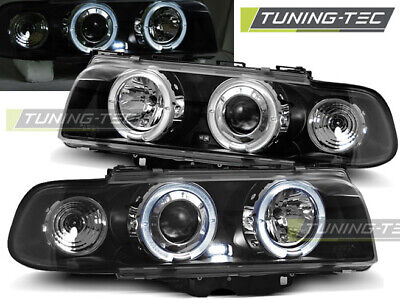 HEADLIGHTS ANGEL EYES BLACK fits E38 06.94-08.98