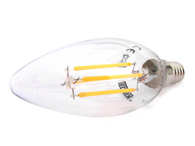 Lampada Filo Led a Filamento E14 C37 4W=40W 360 Gradi Bianco Caldo 2700K Candel