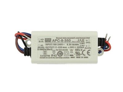 Led Driver CC MeanWell APC-8-350 Trasformatore 350mA 11V-23V DC 8W Corrente