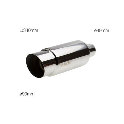 Marmitta rotonda inclinata acciaio inox Scarico universale lucidato a