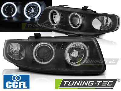HEADLIGHTS ANGEL EYES CCFL BLACK fits LEON / TOLEDO 04.99-08.04